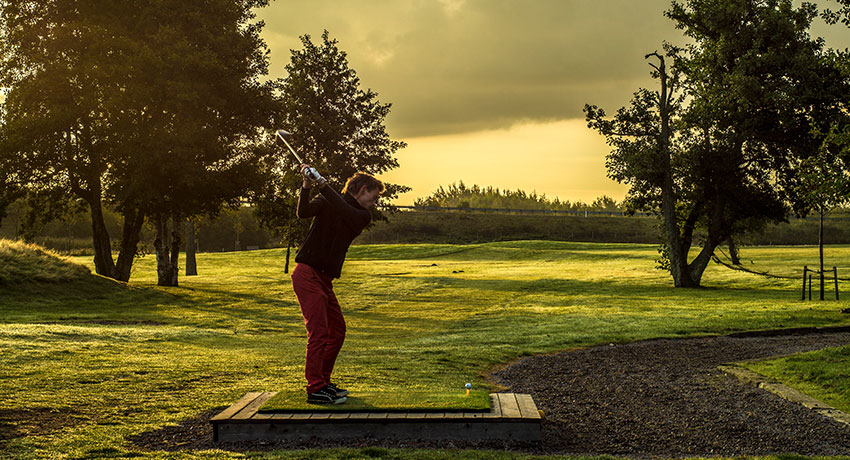 Golfspiller på Strandtorp golfklub i Halmstad